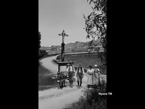Vidéo du Pont Roman de Nyons (1900) : paysans et ânes sur l’arche médiévale