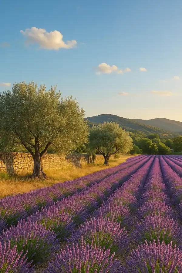 Illustration — Meilleures périodes pour voir la lavande et les oliviers en fleurs