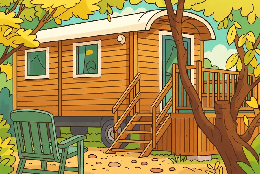 Illustration — La Drugère Nyons : chalets tout confort et roulottes au calme,