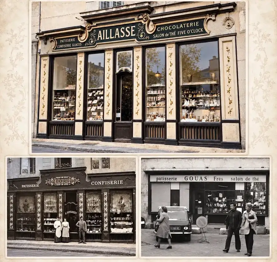 Anciennes pâtisseries d’Avignon : Aillasse, Gouas, Perrier, Walter et Sarezani racontées grâce aux archives et aux souvenirs des habitants.