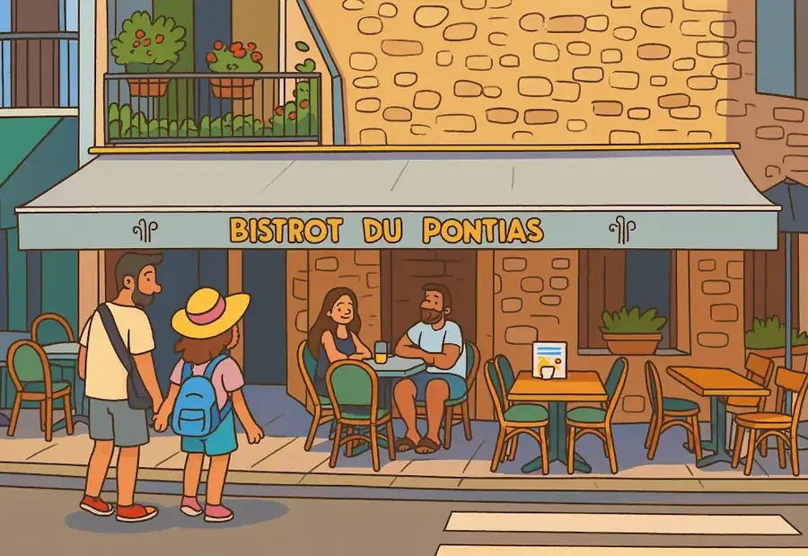Illustration — Bistrot du pontias à Nyons : bons plats, terrasse et vraie vie nyonsaise