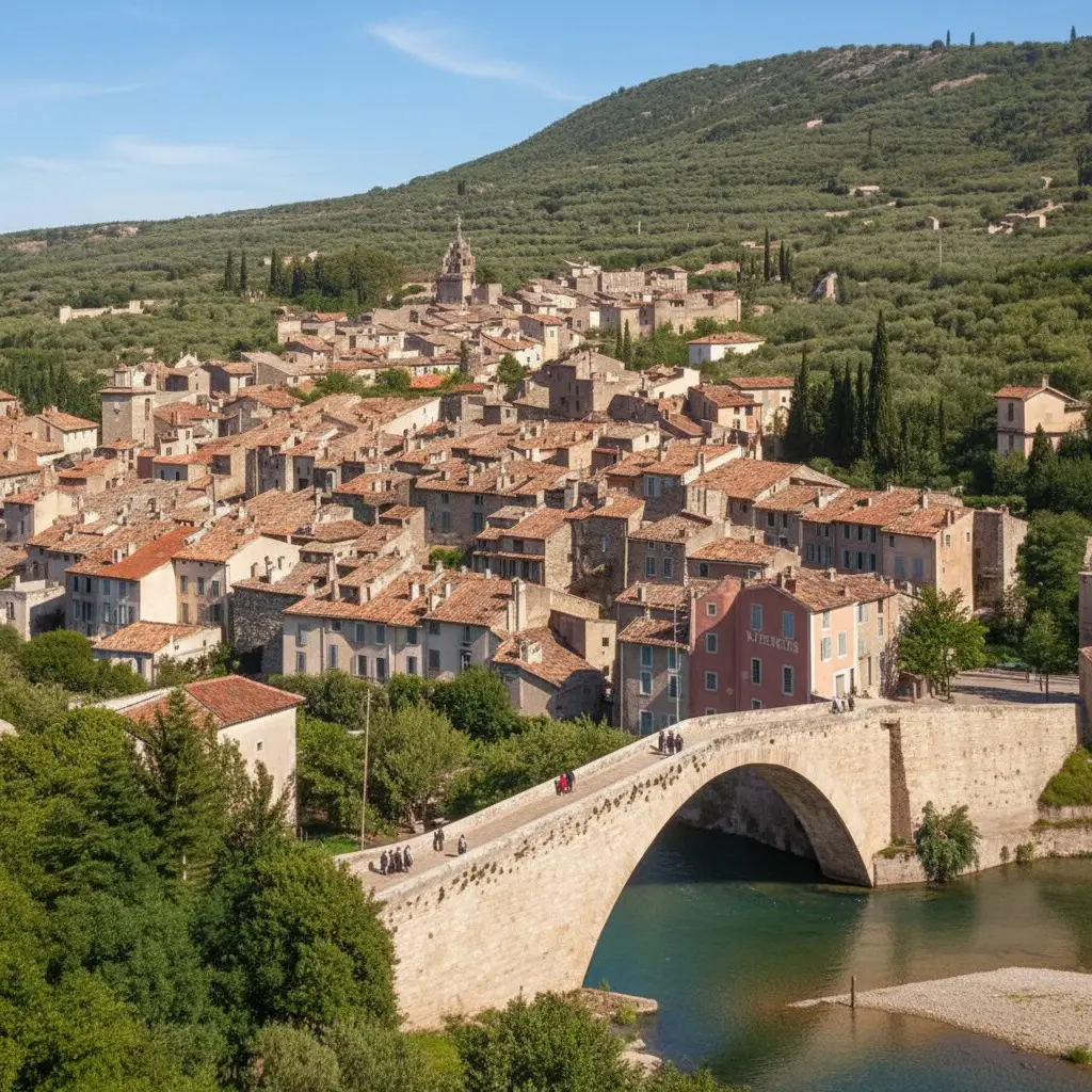 photo ancienne et actuelle du Pont de Nyons comparaison
