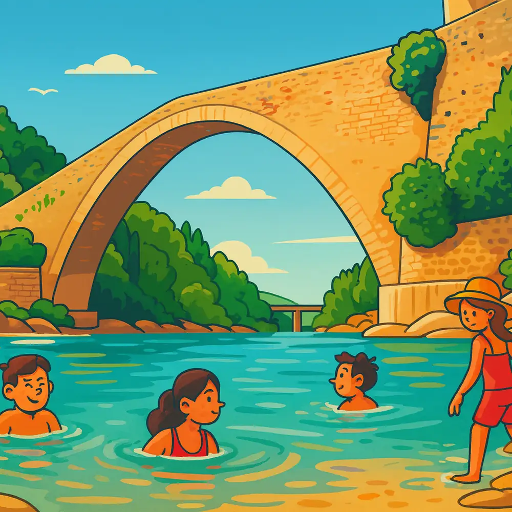 Baignade sous le pont de Nyons