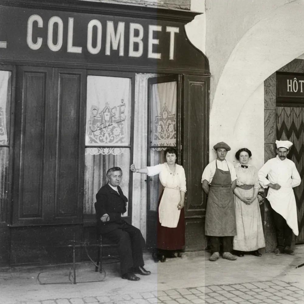 L’ Hôtel Colombet n’a pas toujours été sur la place de la Libération : il est né sous les arcades de l’ancienne Place du Marché