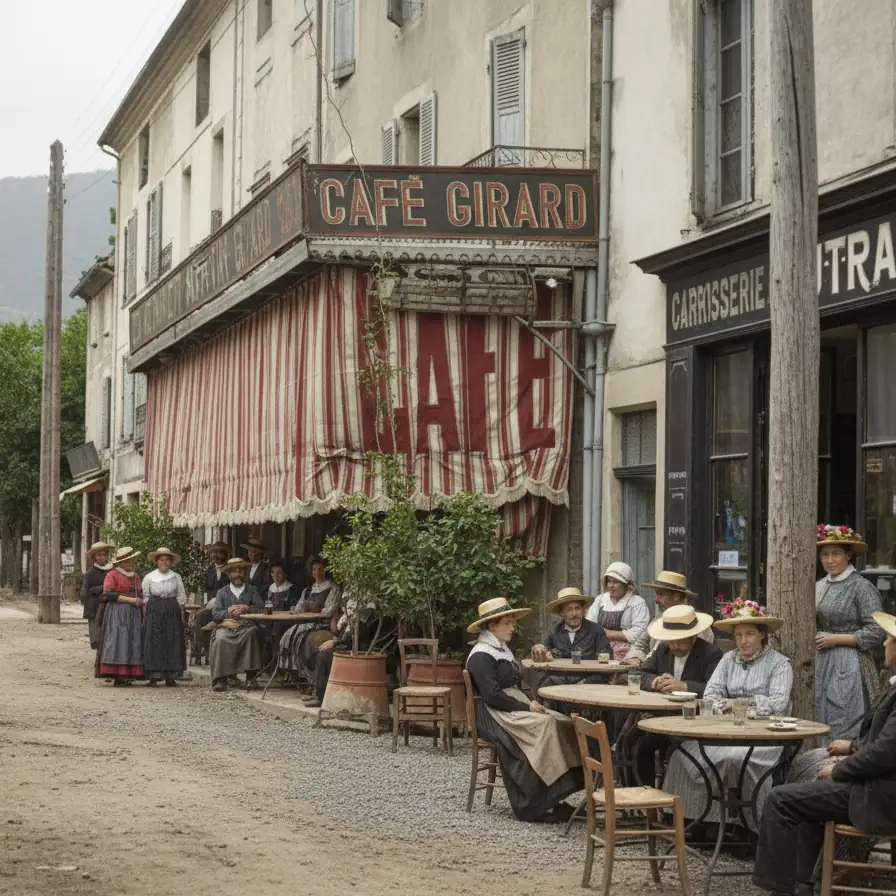 Le Café Girard, sur la place de la Libération à Nyons
