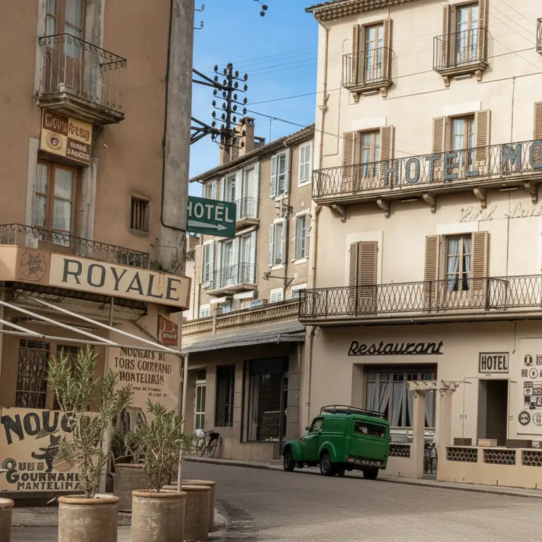 l’ Hôtel Monier ça me rajeunit pas ! On le voit encore sur les vieilles cartes postales, droit comme un soldat au cœur de Nyons