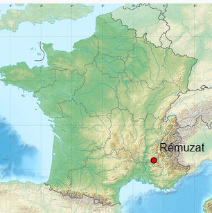 Situation de Rémuzat dans le sud-est de la France