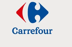Logo Carrefour bleu et rouge avec le nom de l’enseigne.
